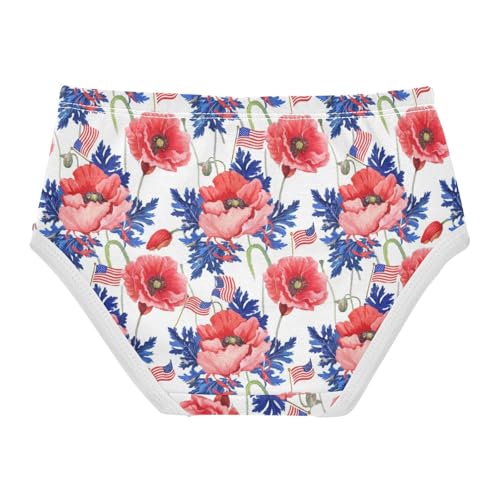 Joisal Cartoon Toddler Girls Underwear 2t Cotton Cute Panties Girl Red Floral Blue Leaves White Briefs Undies Kids2