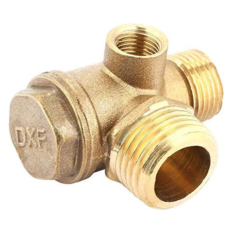 3 Port Air Compressor Check Valve Male Female Threaded Tube Connector Pneumatic Air Tools Compressor Brass Check Valve Cover