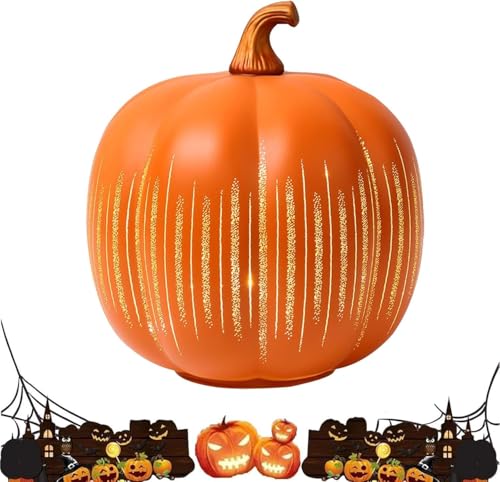 Starry Night LED Pumpkin Lights Starry Night Pumpkins Timer Lighted Sparkling Starry Night Glass Pumpkins Illuminated Decorations for Home Bedroom Bathroom Hallway