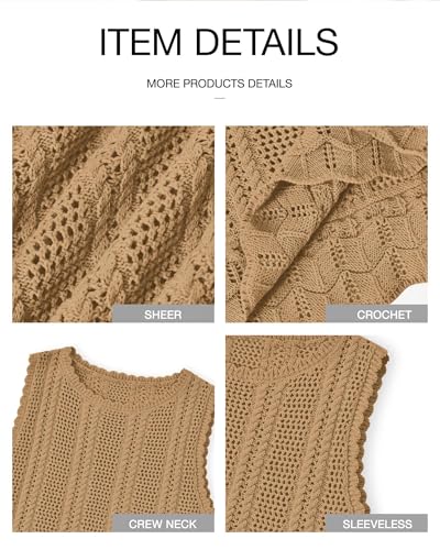 Image of KIRUNDO Beach Vacation Clothes for Women Spring Summer Crochet Sweater Vest Tank Tops Cover Ups Resort Cruise Outfits 2026