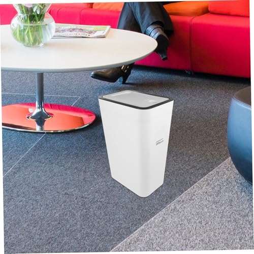 Basurero rectangular con tapa diseño slim para cocina y oficina miniatura 6