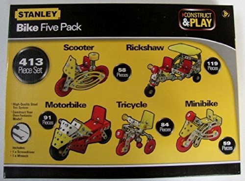Stanley Construct & Play Bike Five Pack 413 Piece Set