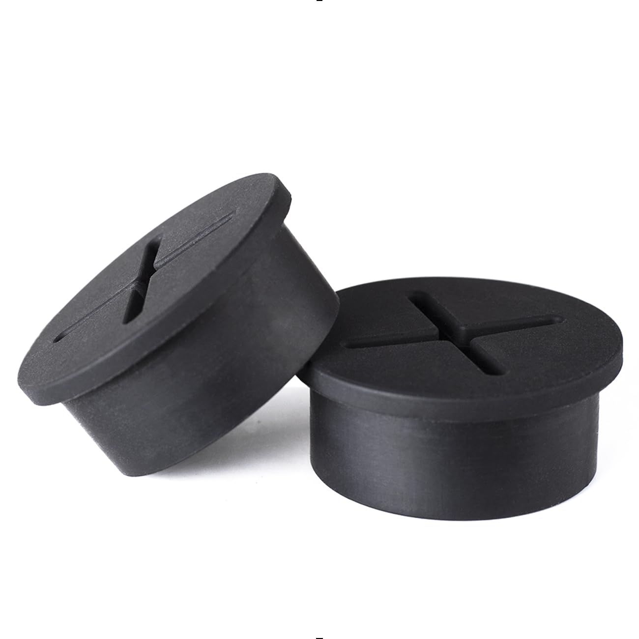 6 PCS Flexible Silicone Cable Cord Grommet, 1 Inch Desk Grommets for Table and Other Furnitures Hole Cover, Wire Pass Through, Black Color