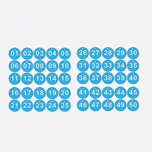 Étiquettes numérotées en plastique bleu pour l'organisation de la maison et des clés