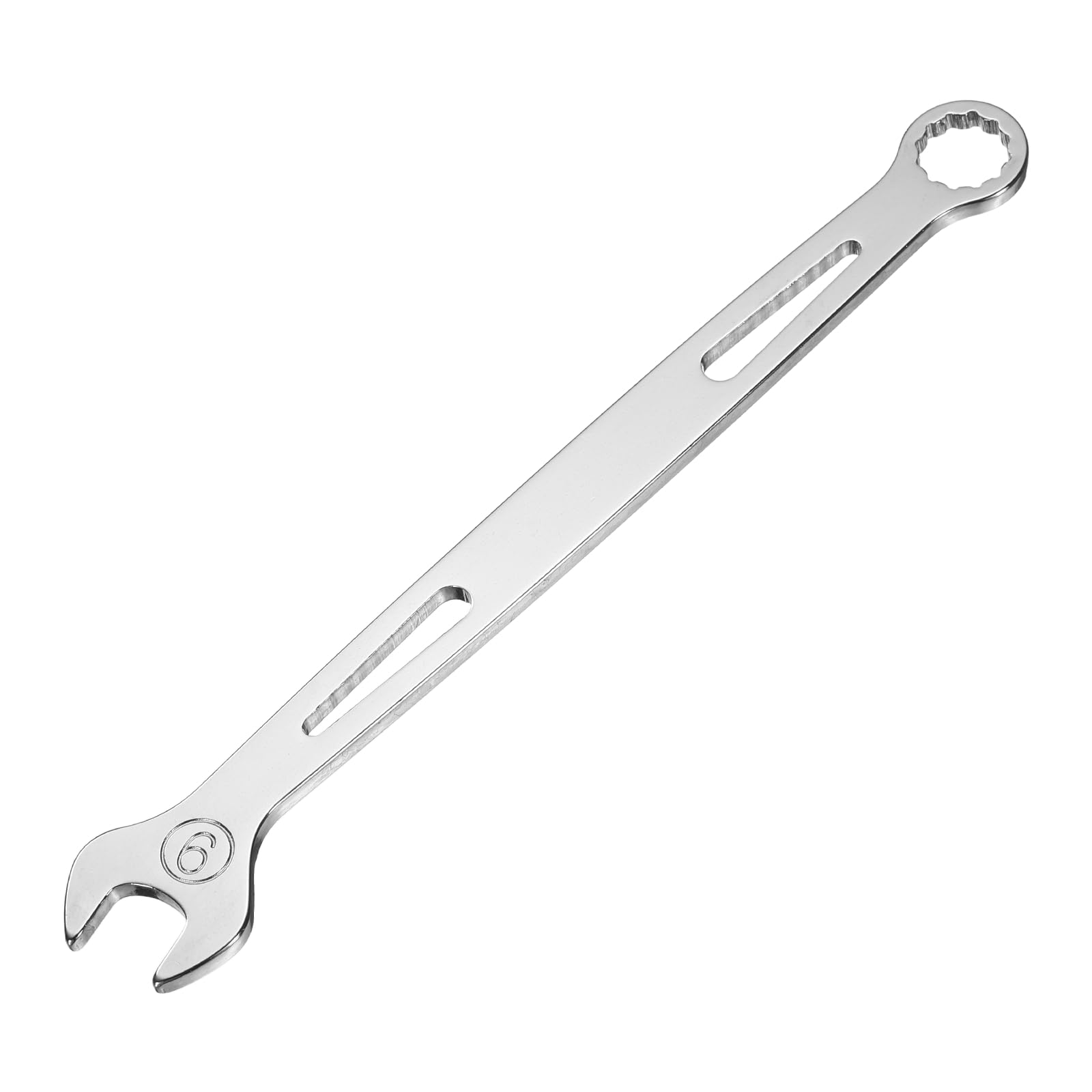 sourcing map Combination Wrench 9mm Metric Super Thin 12-Point Box and Open End Chrome Vanadium Steel Double Ended Spanner Tool for Automotive Furniture Machinery DIY Repair, Silver