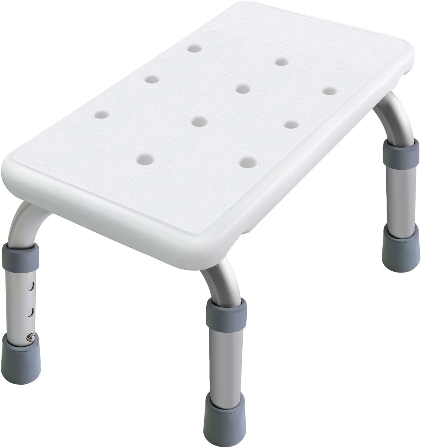 Aliseniors Step Stool with Non-Skid Platform, No Assembly Rubber Fee Adjustable Foot Stool, Medical Step Stools for Kitchen, Toilet and Bedside, Holds up to 330 lbs Without Handle