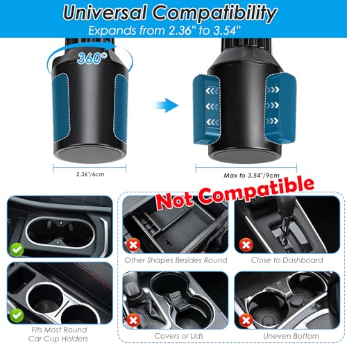 Expansor universal 4 en 1 para portavasos de auto miniatura 6