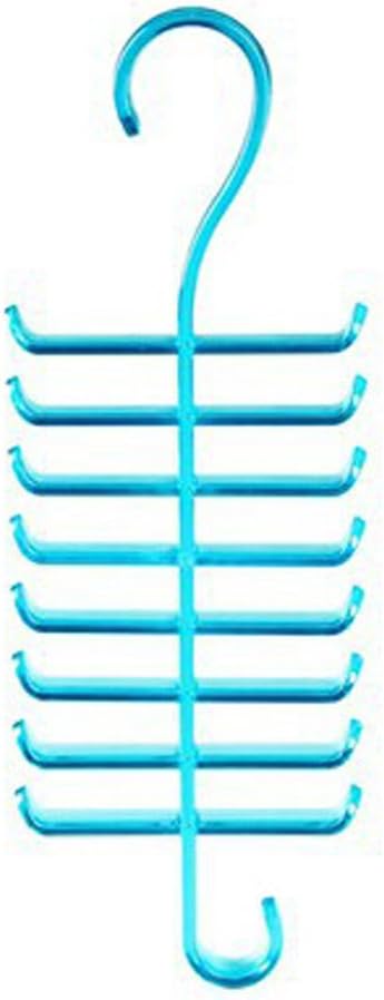 EUH 8 Tiered Format Design Tie Rack Hanger Curved Arms Non-slid (Blue)