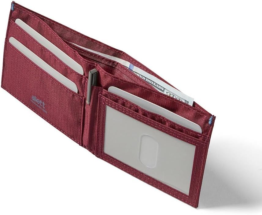 Allett ID Wallet, Mulberry | Nylon, RFID Blocking | Slim Minimalist Bifold Wallet, Water Resistant, Durable, Thin, Front Pocket | Holds 4-12+ Cards, Cash - Image 2