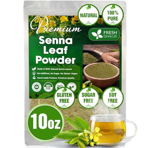 Image of FreshDrinkUS, Premium 10oz Senna Leaf Powder, 100% Natural and Pure from Senna Leaves, No Additives, No Gluten, No Sugar, Vegan (10oz Senna Powder)
