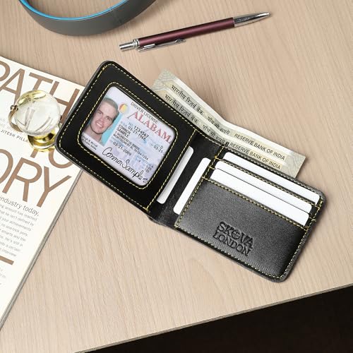 Image of Men Pu Leather Wallet | Premium Slim Bi-Fold Card Wallet for Man | Stylish Pocket Wallet with Multiple Card Slots | Pu-Leather Gents Pocket Purse | Best Gift for Men & Boys (Black)