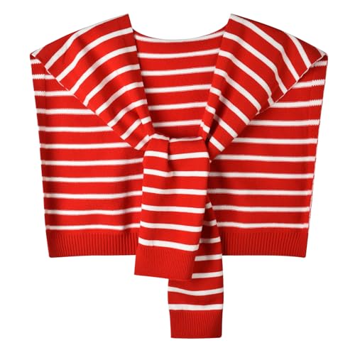 Image of WaJuemy Sweater Shawl Wraps for Women Sweater Knitted Knotted Shawls Travel Casual Scarf Cape Shoulder Tops Fashion Wrap