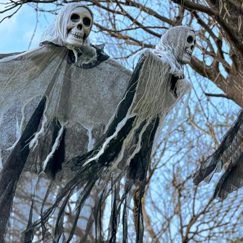 Wekuw Scheletro di Halloween, 2 Pezzi Fantasma Decorazione 85cm Halloween Appeso Scheletro Fantasma Scheletro Appeso, per Esterni, Halloween, Feste, Halloween, Decorazione per Interni