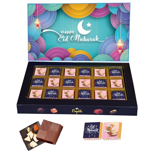 Image of EXPELITE Eid Mubarak Dry Fruits Chocolate gift 18 pieces - Gift for Friends Wife