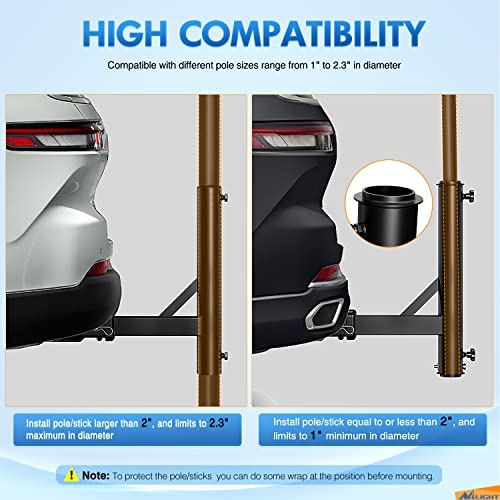 Image of Nilight Hitch Mount Flagpole Holder for 2 Inch Receiver