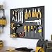 Spampur Peg Board, 4 Pack Metal Pegboard Panels with 50 Hooks, Black Pegboards Wall Organizer, Heavy Duty Peg Board for Walls Home, Garage Tool Storage, Office Organization, Craft Room, Kitchen