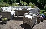 bomey Rattan Lounge Set Gartenmöbel Set Manhattan C-2 4-Teilig Gartensofa Grau - 2
