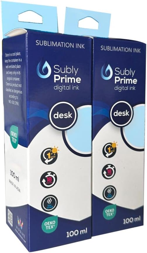 Sublimation Ink Refill - 2-Pack 100ml Light Cyan for Printers | Heat Transfer Ink for T-Shirts, Mugs & More