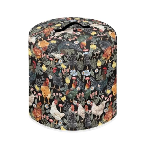 Image of Cozeyat Farm Rooster Pressure Cooker Air Fryer Cover,Round Pressure Cooker Dust Cover,Protective Cover with Pocket Kitchen Appliances for Electric Pressure Cooker Air Fryer Rice Cooker Steamer
