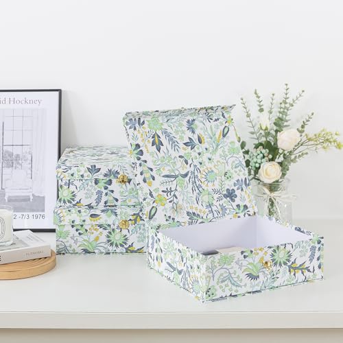 Boîtes de rangement décoratives en carton Midnight Garden pour organisation de maison - 8