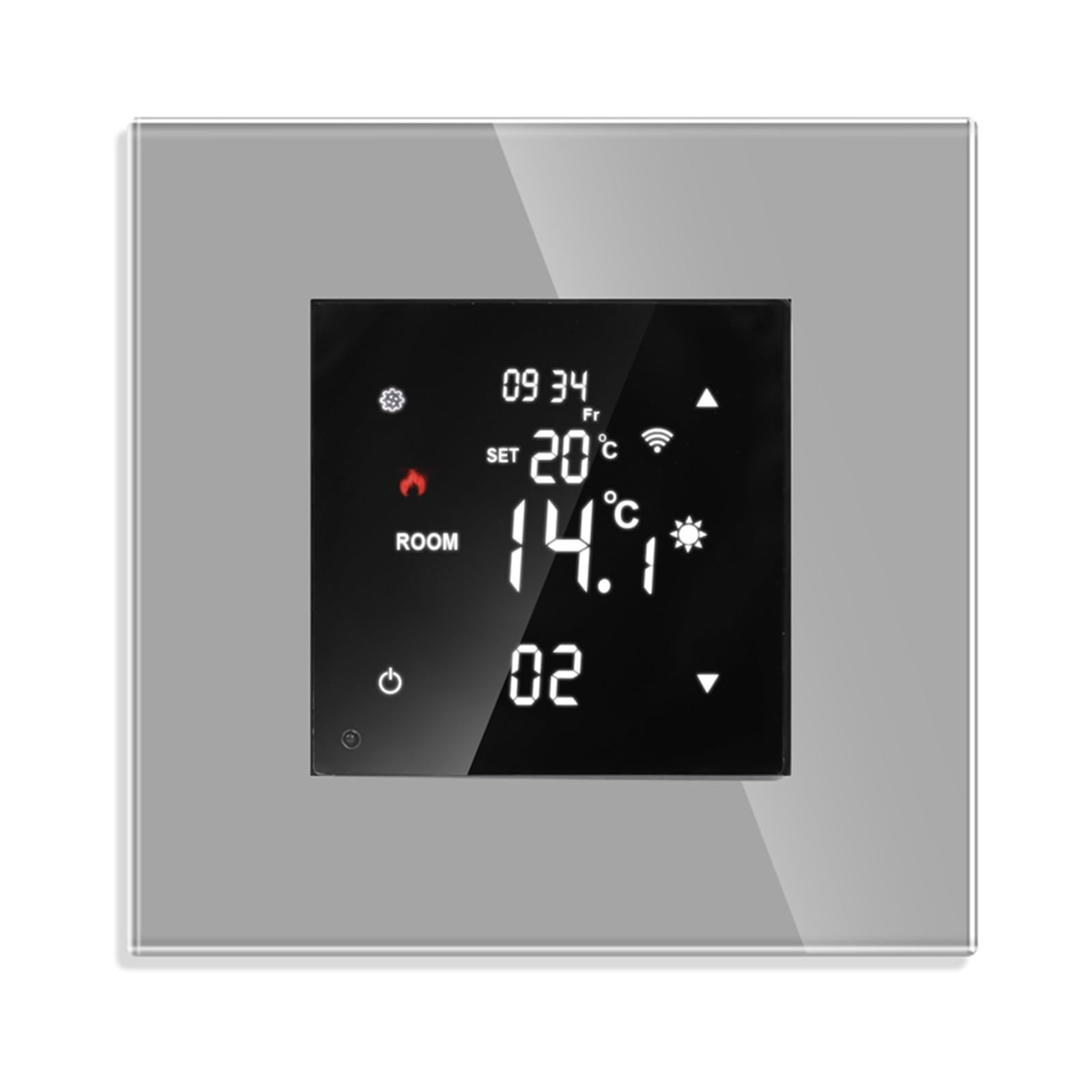 WiFi inteligentny termostat pokojowy regulator temperatury wody/elektryczne ogrzewanie podłogowe kocioł gazowy wilgotność Tuya praca z Alexa OszczęDza Energię I Koszty Ogrzewania(Grey thermostat)