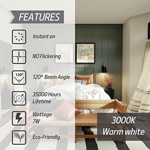 JANDEI, 7W GU10 LED Bulb, Warm White Light 3000K, Pack of 10-650 Lumens, Non-Dimmable (Equivalent to 27W Halogen) - Image 3