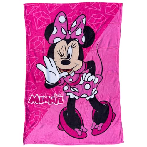 CARTOON Plaid corail Minnie Disney pour enfants couverture en polaire douce 100 x 140 cm parfaite pour canapé-lit ou voyage