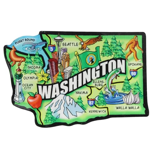 Imán acrílico con mapa del estado de Washington