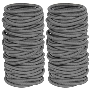 Gray Hair Elastics for Thick Hair, 120 PCS No Damage Hair Ties, Strong Stretch Ponytail Holders for Women and Girls, Seamless & Long Lasting (4mm)