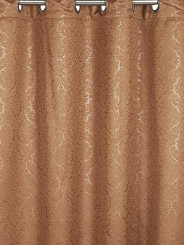 Image of Swayam 100% Blackout Polyester Long Door Curtain for Living Room & Bedroom | 9 Feet | Room Darkening Curtain with Eyelets | Pack of 1 | Ethnic Motif Design - Brown