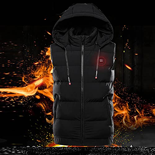 Chaleco de Gran tamaño para Mujer com calefacción de Double Control 9 Calefacción,, Preto, X-Large