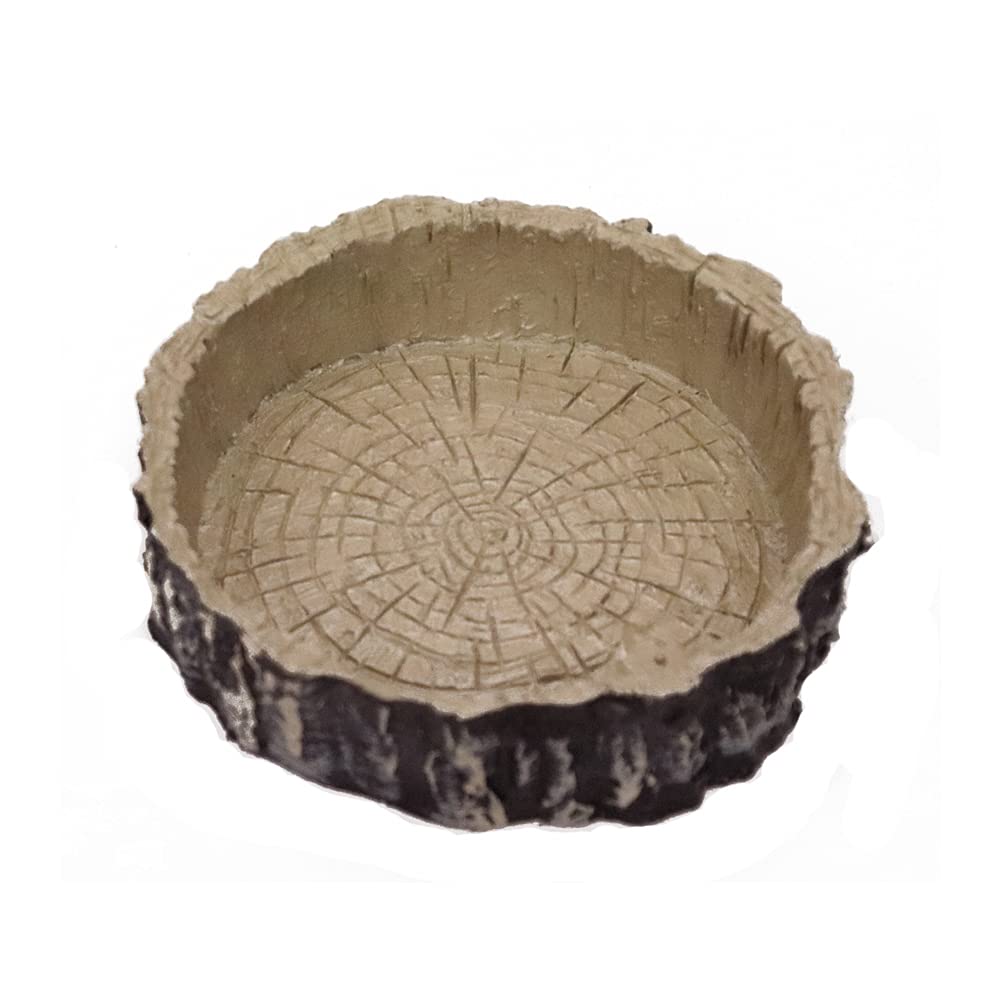 Reptile Water Dish, Feeder Bowl Environmentally Friendly Resin Pet Feeding Tray for Tortoise, Gecko, Turtle, Snake, Lizard, Spider, Chameleon