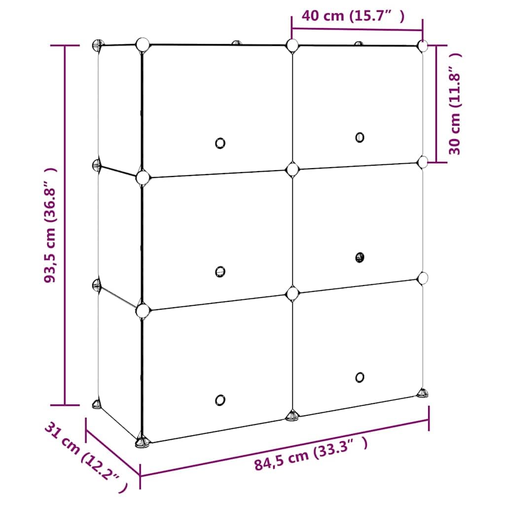 Zapatero 84,5 x 31 x 93,5 cm, PP y acero, montaje fácil