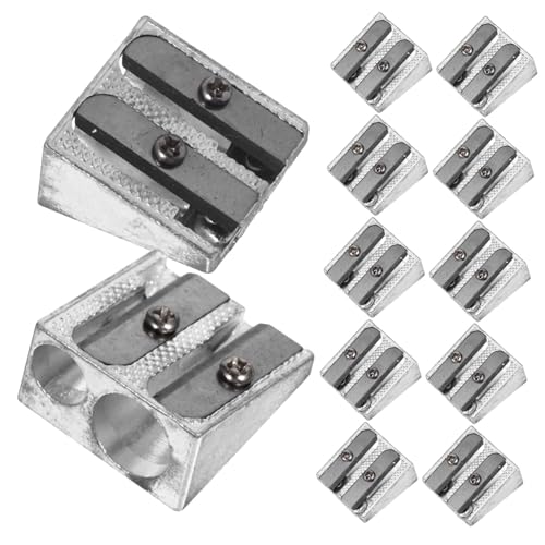 OSALADI 12 Piezas Sacapuntas De Aleación De Aluminio. Afiladores De Lápiz Manual De Sacapuntas Aula Escuela Sacapuntas Manuales De Alta Resistencia Sacapuntas De Mano Plata