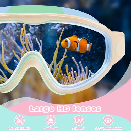 Image of Keary 2 Pack Kids Swim Goggles for 3-15 UV Protection Anti-Fog Pool Water Swimming Goggles for Boys Girls Youth Toddler