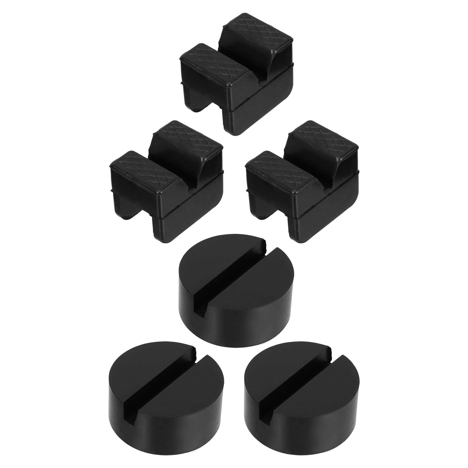 SOIMISS 6 Pezzi Pad in Gomma Antiscivolo per Sollevatore Auto con Scanalatura Supporto Elastico Ammortizzante per Protezione Pinch Weld per Officine e Uso Domestico