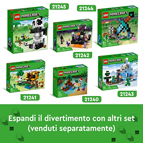 Minecraft Il Rifugio del Panda, Modellino da Costruire di Casa Giocattolo con Personaggi e Animali, Giochi per Bambini, Ragazzi e Ragazze, Idea Regalo 21245 - Lego - Immagine 7