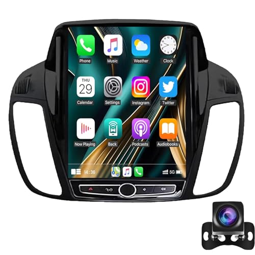 Radio touchscreen Android Auto Wireless CarPlay da 9,7 per Ford Kuga/Escape 2013-2017, navigazione GPS, Bluetooth 5.0, WiFi, impianto stereo, TS400 4G+64G