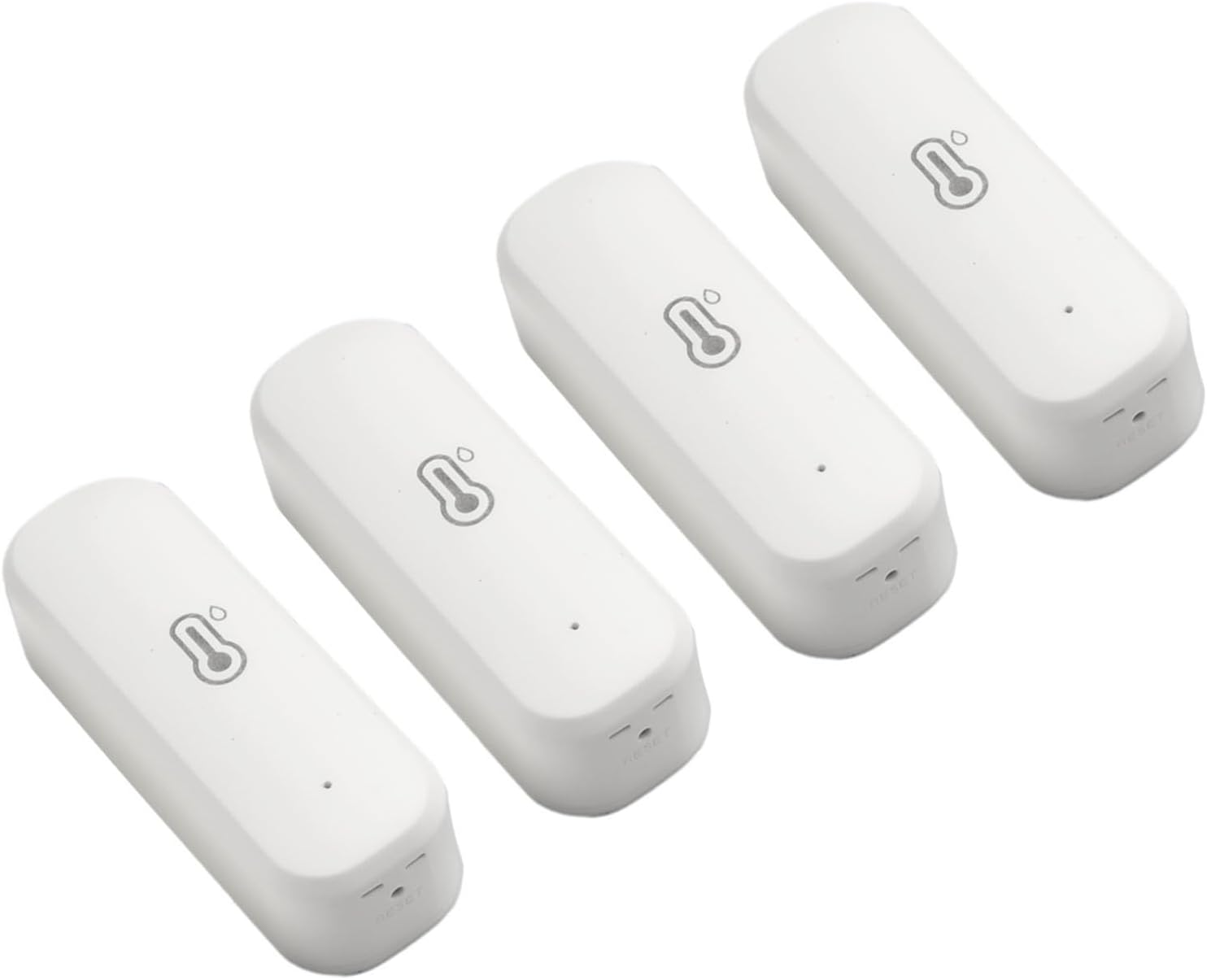4PCS Zigbee Smart Temperature and Humidity Sensor for Home, Office & Greenhouse — ±1°C/±5% RH Accuracy, 2-Minute Auto-Update, App Alerts & Voice Control via Alexa/Google Assistant