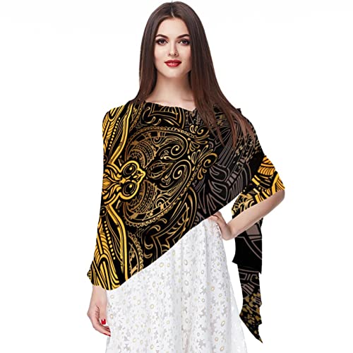 Écharpe ethnique mandala en mousseline de soie pour femme - Long foulard plage multicolore