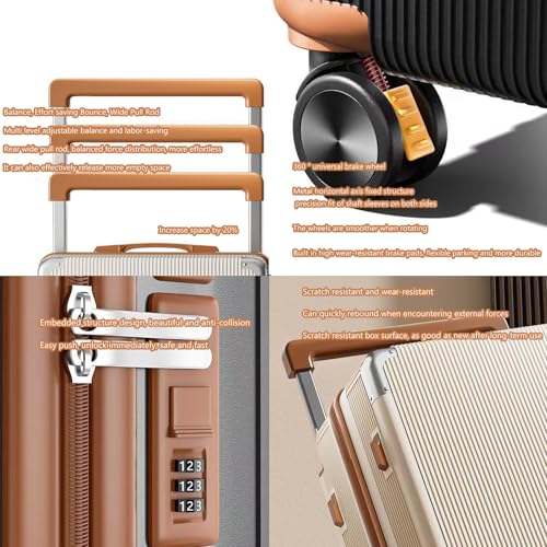 Suitcase Medium Carry on Hand Cabin Luggage Hard Shell Lightweight Suitcase Large 28 Inch with Cup Holder 4 Spinner Wheels,3,26in2