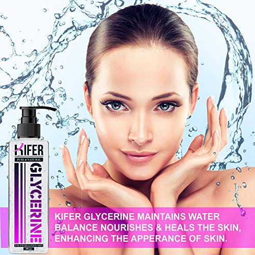 Image of Kifer Pure Glycerin Unscented, 100% Vegan, Hypoallergenic Glycerine for Face Beauty Skin 250gm