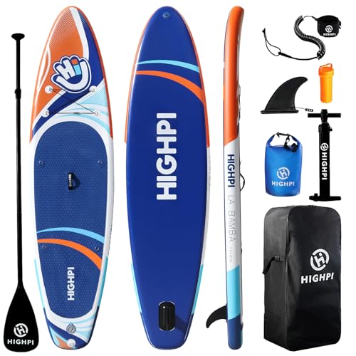 Highpi Inflatable Stand Up Paddle Board for Youth and Adults – Wide Sup with Premium Accessories, Blow Up Paddleboard for Surfing, Fishing, Yoga & M