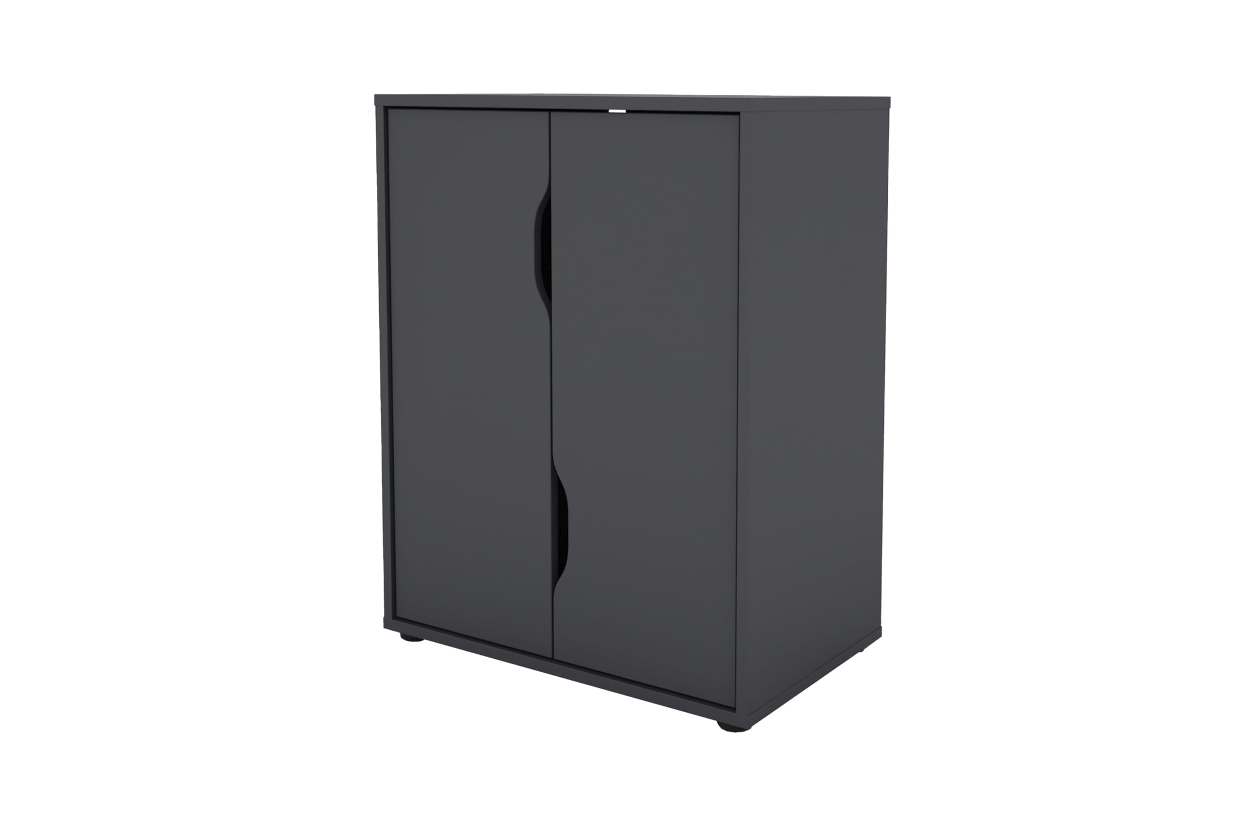 byLIVING Aktenschrank Belfast, 2 Türen, viel Stauraum, Melamin Anthrazit | B 60, H 76,5, T 37 cm