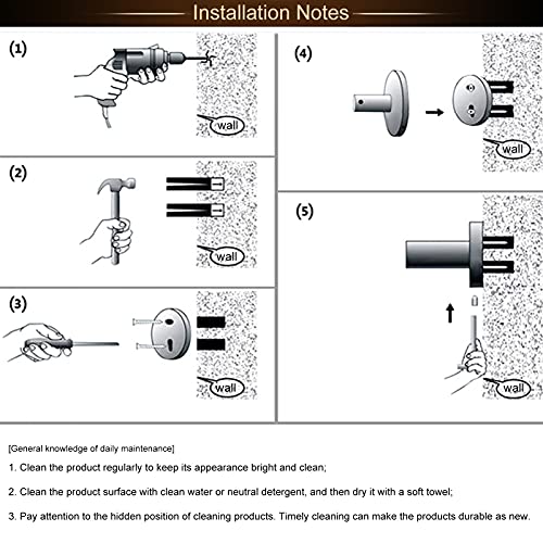 Porte-serviettes mural inox brossé noir 23 cm pour suspendre vos essuie-mains près du lavabo - 3