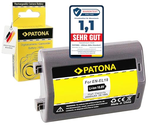PATONA EN EL18 Batería 2600mAh Compatible con Nikon D4 D4S D5 D810 D850 Batería de Repuesto Totalmente Compatible con Celdas A para los siguientes Modelos Nikon EN EL18D EN EL18 ENEL18