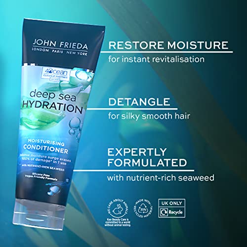 John Frieda Deep Sea Hydration Conditioner Moisturising Conditioner for Dry, Damaged Hair, 250ml - Image 4