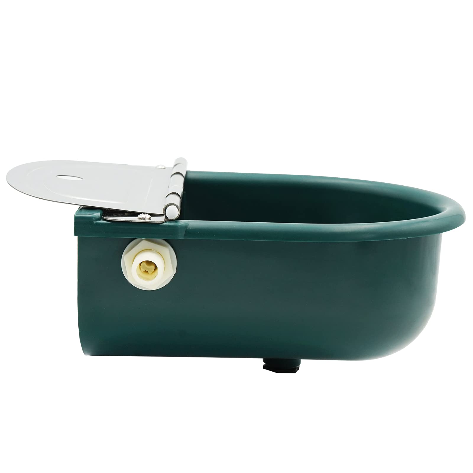 Acquerello automatico grande per cavalli, con valvola galleggiante e tappo di scarico, erogatore automatico di acqua per pecore, cane, cavallo, mucca, maiale in plastica (verde scuro)