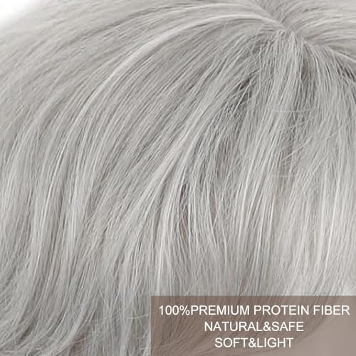 Image of PORSMEER Hair Toppers for Women Short Pixie Cut Pieces for Women with Thinning (Silver White)