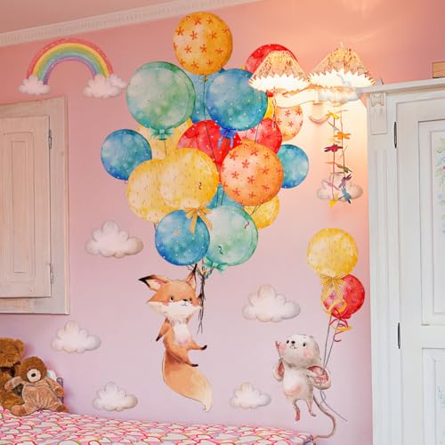 Vinilos decorativos infantil con zorrito y globos miniatura 3